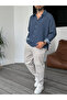 Navy Blue Vertical Striped Long Sleeve Shirt G-5138 - 2
