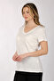 Women's Oversized V-Neck Short Sleeve Minimalist T-Shirt - 2