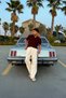 Lace-Like Knit Patched Knitwear Polo Neck T-Shirt Brown - 2
