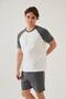Men's Cotton Pocket Detailed Raglan Sleeve Pajamas Set