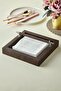 Luxe Faux Vegan Leather Handled Napkin Holder Brown 22*22*7 cm - 3