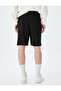Lace-Up Waist Label Detailed Pocket Cotton Bermuda Shorts - 4