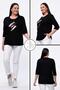 Large Size New Season Comfortable Model Sequined Embroidered Half Sleeve Sequined Mother's 4 Seasons Blouse - 2