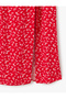 Viscose Double Strap Back Detailed Floral Slit A-Line Midi Dress - 6