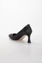Women's 7 cm Heeled Black Skin Stone Detailed Bag Combination Stiletto Set - 6