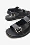 Marsel Black Genuine Leather Women's Sandals - 5