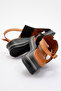 Seremy Coated Genuine Leather Sandals Black Suede-Tan - 6