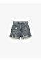 Buttoned Denim Shorts with Pocket Detail - 4