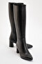 Sejas Black Genuine Leather Women's Heeled Boots