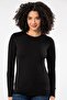 Black Women's Super Thin Natural Bamboo Luxury Long Sleeve T-Shirt 2314 - 5