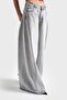 Women's Gray Color 4S5-12 Super Palazzo Fit Elaphant Leg 100% Cotton Denim Jean - 5