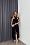 Black Padded Slit Dress - 5