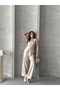 Square Collar Vest and Palazzo Trousers Double Linen Aerobin Set - 4