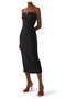 Backless Stretchy Wool Silk Midi Dress - Black - 5