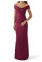 Sparkling Blue Off-Shoulder Evening Dress - 5