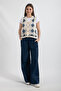 Hatunatila Women's Tile Patterned Acrylic Drainage Vest Indigo - 5151 - 2