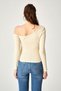 Cream Color Camisole Asymmetrical Collar Long Sleeve Blouse - 4