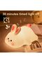 Big Face Rabbit Night Light for Kids Silicone Lamp, USB Rechargeable 3-Level Dimmable with 30-Min Ti - 3