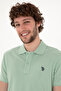 Men's Slim Fit Polo Neck Water Green Basic T-Shirt 50297984 -Vr048 - 2