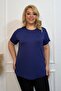 Plus Size New Season Comfort Model Crew Neck Short Sleeve Combed Cotton Tunic T-Shirt