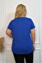 Plus Size New Season Comfort Model Crew Neck Short Sleeve Combed Cotton Tunic T-Shirt - 8