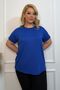Plus Size New Season Comfort Model Crew Neck Short Sleeve Combed Cotton Tunic T-Shirt - 5
