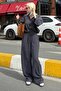 بدلة قميص وبنطلون نسائية أساسية مدخنة Mg2352 - 4