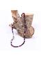 White Veined Purple Agate Stone Strand Necklace (4 mm) - with Steel Apparatus - 7