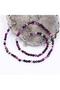 White Veined Purple Agate Stone Strand Necklace (4 mm) - with Steel Apparatus - 5