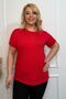 Plus Size New Season Comfort Model Crew Neck Short Sleeve Combed Cotton Tunic T-Shirt - 4