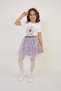 Red Purple Floral Skirt and T-Shirt Girl's Top and Bottom Set April 23 Show Clothes - 8