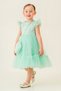 Ruffled Girl's Evening Dress with Pearls Bag - 5