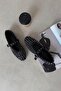 Sofia Women's Drop Detail Suede Ballerinas Black - 2
