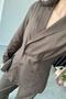 Coffee Double Breasted Slim Jacket Pants Suit - 5