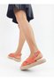 Orange Color Cross Banded Straw Knitwear Women's Black Sandals - 2