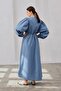Cotton Shirred Dress Indigo - 4