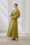 Cotton Drawstring Dress Oil Green - 3