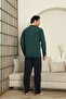 Seasonal Long Sleeve Khaki Color Buttoned Men's Pajama Set - 5