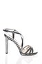 Woman's thin heeled stoned b Piped evening dress shoes platinum - 3