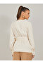 Solid Balloon Sleeve Wrap Top with Tie Detail - 4