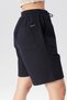 Women's Navy Blue Relaxed Cut Cotton Shorts - Linen, Elastic Waist, High Waist Monaha - 7
