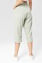 Women's Light Green Relaxed Fit Cotton Capri - Linen, Front Stitched, Slit Monaha - 7