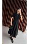 Navy Blue Dress with Green Detail - 6