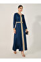 Lace Detail V-Neck A-Line Belted Kaftan