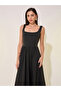 Sleeveless Square Neck A-Line Midi Dress - 3