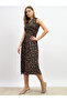 Paisley Print Pleated A-Line Midi Dress - 3