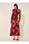 Floral Print Long Sleeves A-Line Maxi Dress - 5