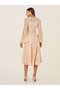 Solid Lace Bell Sleeves A-Line Midi Dress - 5