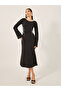 Contrast Trim Bell Sleeves Sheath Midi Dress - 2