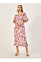 Floral Print Off Shoulder Aline Midi Dress